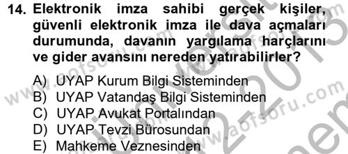 Kalem Mevzuatı Dersi 2012 - 2013 Yılı (Final) Dönem Sonu Sınav Soruları 14. Soru