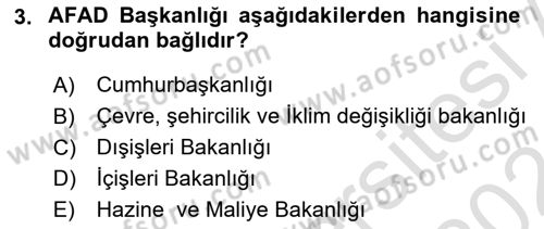 Arama Kurtarma Bilgisi ve Etik Değerler Dersi 2023 - 2024 Yılı (Vize) Ara Sınav Soruları 3. Soru