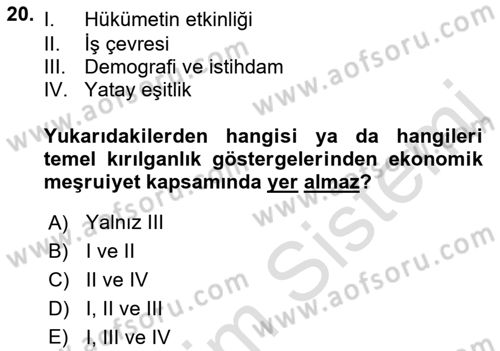 Afet Psikolojisi ve Sosyolojisi Dersi 2021 - 2022 Yılı Yaz Okulu Sınav Soruları 20. Soru