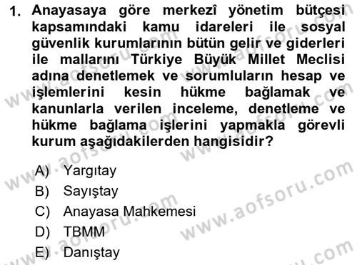 İdari Yargı Dersi 2022 - 2023 Yılı Yaz Okulu Sınav Soruları 1. Soru