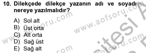 Hukuk Dili Ve Adli Yazışmalar Dersi 2012 - 2013 Yılı (Vize) Ara Sınav Soruları 10. Soru