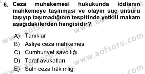 Hukuk Dili Ve Adli Yazışmalar Dersi 2021 - 2022 Yılı (Final) Dönem Sonu Sınav Soruları 6. Soru