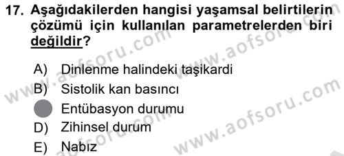 Afet Yönetiminde Sağlık Hizmetleri Dersi 2023 - 2024 Yılı (Final) Dönem Sonu Sınav Soruları 17. Soru