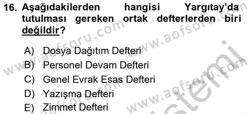 Kalem Mevzuatı Dersi 2018 - 2019 Yılı Yaz Okulu Sınav Soruları 16. Soru