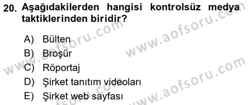 Acil Durum ve Afet Farkındalık Eğitimi Dersi 2022 - 2023 Yılı (Final) Dönem Sonu Sınav Soruları 20. Soru