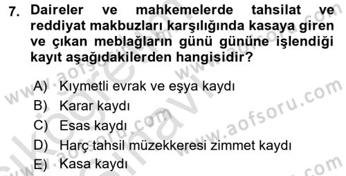 Kalem Mevzuatı Dersi 2018 - 2019 Yılı 3 Ders Sınav Soruları 7. Soru