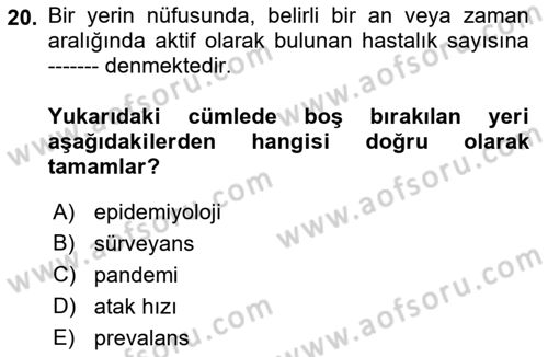 Afet Risk Azaltma Politikaları Dersi 2021 - 2022 Yılı (Final) Dönem Sonu Sınav Soruları 20. Soru
