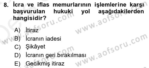 Hukuk Dili Ve Adli Yazışmalar Dersi 2017 - 2018 Yılı 3 Ders Sınav Soruları 8. Soru