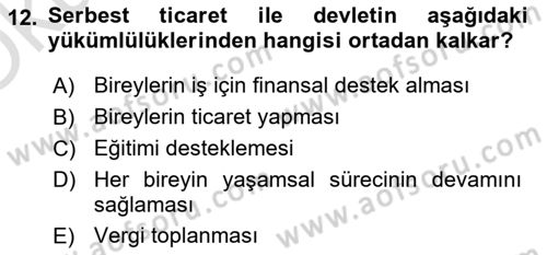 Yemek Sosyolojisi Dersi 2021 - 2022 Yılı Yaz Okulu Sınav Soruları 12. Soru