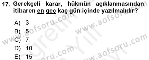 Kalem Mevzuatı Dersi 2017 - 2018 Yılı (Vize) Ara Sınav Soruları 17. Soru