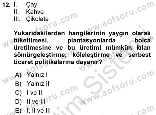 Yemek Sosyolojisi Dersi 2022 - 2023 Yılı Yaz Okulu Sınav Soruları 12. Soru
