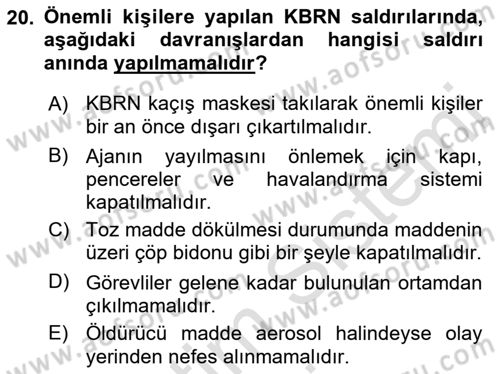 Kbrn Savunma Ve Güvenlik Dersi 2019 - 2020 Yılı (Vize) Ara Sınav Soruları 20. Soru