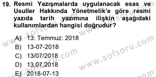 Kalem Mevzuatı Dersi 2017 - 2018 Yılı 3 Ders Sınav Soruları 19. Soru