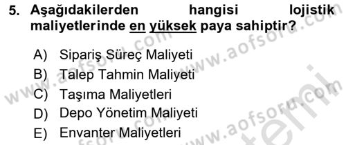 Acil Durum ve Afetlerde Ulaştırma Yönetimi ve Uygulamaları Dersi 2025 - 2026 Yılı (Vize) Ara Sınav Soruları 5. Soru