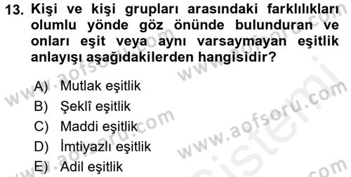 Adalet Meslek Etiği Dersi 2017 - 2018 Yılı 3 Ders Sınav Soruları 13. Soru