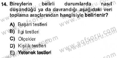 Sosyal Bilimlerde Araştırma Yöntemleri Dersi 2012 - 2013 Yılı Tek Ders Sınav Soruları 14. Soru