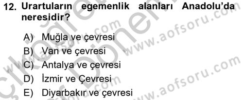 Arkeolojik Alan Yönetimi Dersi 2016 - 2017 Yılı (Vize) Ara Sınav Soruları 12. Soru