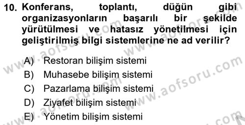 Menü Yönetimi Dersi 2018 - 2019 Yılı Yaz Okulu Sınav Soruları 10. Soru