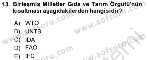 Gastronominin Temelleri Dersi 2023 - 2024 Yılı Yaz Okulu Sınav Soruları 13. Soru