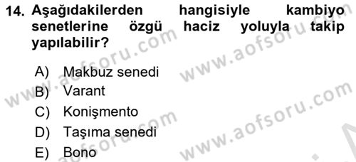 Hukuk Dili Ve Adli Yazışmalar Dersi 2021 - 2022 Yılı Yaz Okulu Sınav Soruları 14. Soru