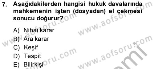 Hukuk Dili Ve Adli Yazışmalar Dersi 2014 - 2015 Yılı (Final) Dönem Sonu Sınav Soruları 7. Soru