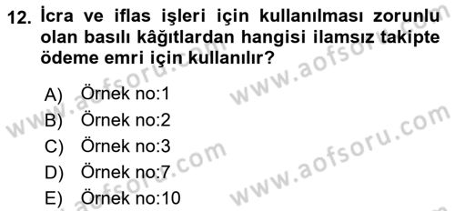 Kalem Mevzuatı Dersi 2018 - 2019 Yılı 3 Ders Sınav Soruları 12. Soru