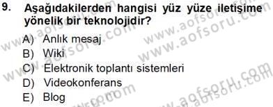 Büro Teknolojileri Dersi 2013 - 2014 Yılı Tek Ders Sınav Soruları 9. Soru