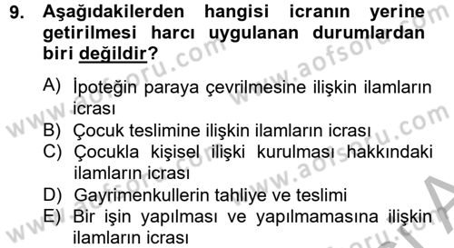 Damga Vergisi Ve Harçlar Bilgisi Dersi 2012 - 2013 Yılı (Final) Dönem Sonu Sınav Soruları 9. Soru