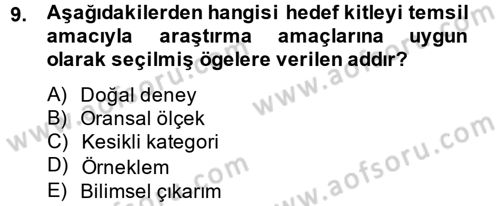 Uluslararası İlişkilerde Araştırma Yöntemleri Dersi 2014 - 2015 Yılı Tek Ders Sınav Soruları 9. Soru