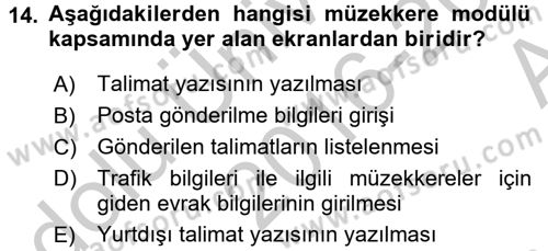 Ulusal Yargı Ağı Projesi 2 Dersi 2016 - 2017 Yılı (Vize) Ara Sınav Soruları 14. Soru