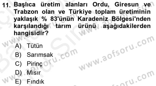 Yöresel Mutfaklar Dersi 2018 - 2019 Yılı (Final) Dönem Sonu Sınav Soruları 11. Soru