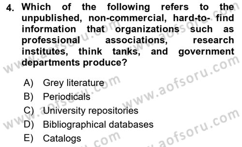 Research Methods Dersi 2021 - 2022 Yılı Yaz Okulu Sınav Soruları 4. Soru
