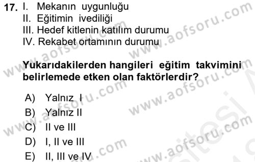 Acil Durum ve Afet Farkındalık Eğitimi Dersi 2017 - 2018 Yılı (Final) Dönem Sonu Sınav Soruları 17. Soru