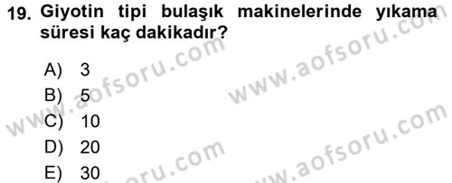 Mutfak Hizmetleri Yönetimi Dersi 2016 - 2017 Yılı (Vize) Ara Sınav Soruları 19. Soru