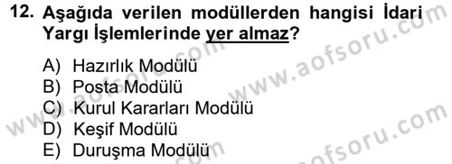 Ulusal Yargı Ağı Projesi 2 Dersi 2012 - 2013 Yılı (Final) Dönem Sonu Sınav Soruları 12. Soru