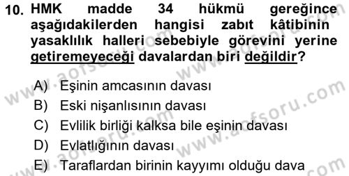 Kalem Mevzuatı Dersi 2017 - 2018 Yılı (Vize) Ara Sınav Soruları 10. Soru