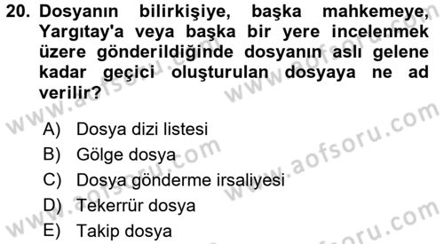 Kalem Mevzuatı Dersi 2016 - 2017 Yılı 3 Ders Sınav Soruları 20. Soru