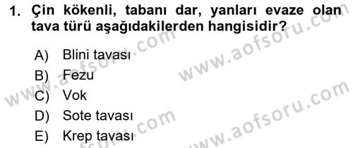 Yiyecek Ve İçecek İşletmeciliği Dersi 2021 - 2022 Yılı (Final) Dönem Sonu Sınav Soruları 1. Soru