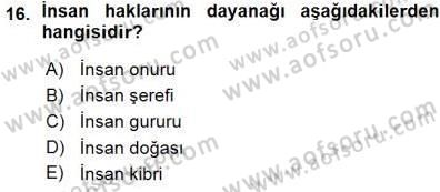 Adalet Meslek Etiği Dersi 2015 - 2016 Yılı (Vize) Ara Sınav Soruları 16. Soru