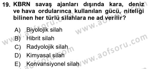 Kbrn Savunma Ve Güvenlik Dersi 2024 - 2025 Yılı (Vize) Ara Sınav Soruları 19. Soru