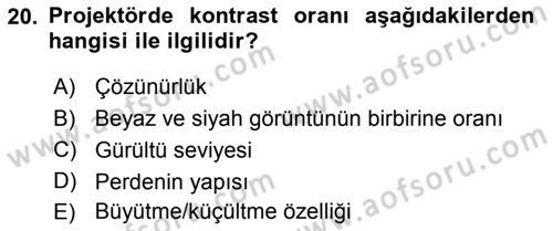 Büro Teknolojileri Dersi 2021 - 2022 Yılı (Vize) Ara Sınav Soruları 20. Soru