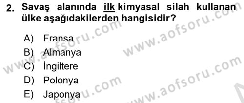 Kbrn Savunma Ve Güvenlik Dersi 2025 - 2026 Yılı (Vize) Ara Sınav Soruları 2. Soru