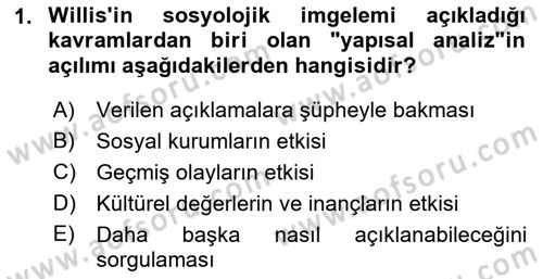 Yemek Sosyolojisi Dersi 2021 - 2022 Yılı Yaz Okulu Sınav Soruları 1. Soru