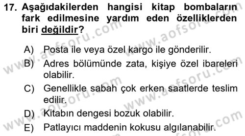 Kbrn Savunma Ve Güvenlik Dersi 2019 - 2020 Yılı (Vize) Ara Sınav Soruları 17. Soru