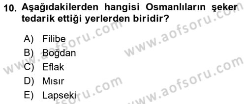 Osmanlı Mutfağı Dersi 2018 - 2019 Yılı (Vize) Ara Sınav Soruları 10. Soru