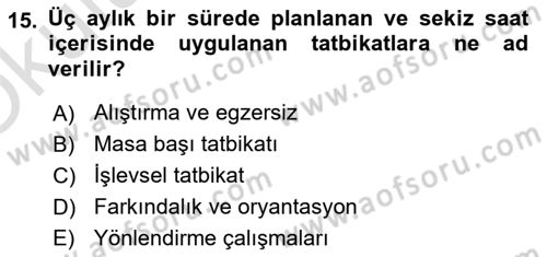 Acil Durum ve Afetlerde Ulaştırma Yönetimi ve Uygulamaları Dersi 2021 - 2022 Yılı Yaz Okulu Sınav Soruları 15. Soru