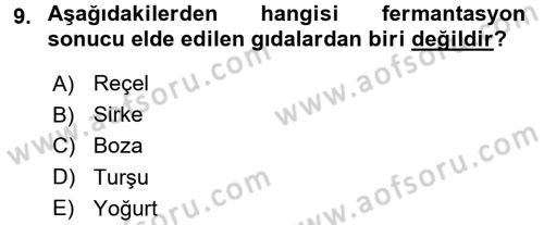Temel Mutfak Teknikleri Dersi 2017 - 2018 Yılı (Vize) Ara Sınav Soruları 9. Soru