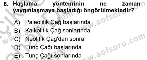 Gastronomi Tarihi Dersi 2016 - 2017 Yılı (Vize) Ara Sınav Soruları 8. Soru