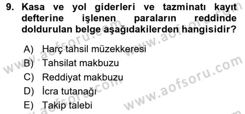 Kalem Mevzuatı Dersi 2018 - 2019 Yılı 3 Ders Sınav Soruları 9. Soru