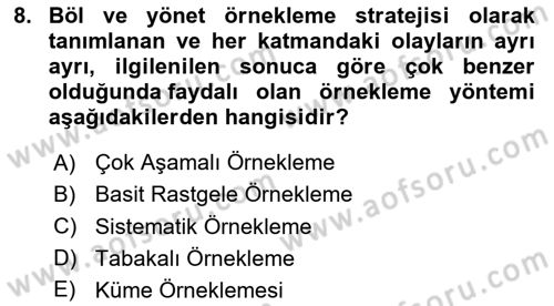 Veri Analizi Ve Değerlendirme Dersi 2023 - 2024 Yılı Yaz Okulu Sınav Soruları 8. Soru